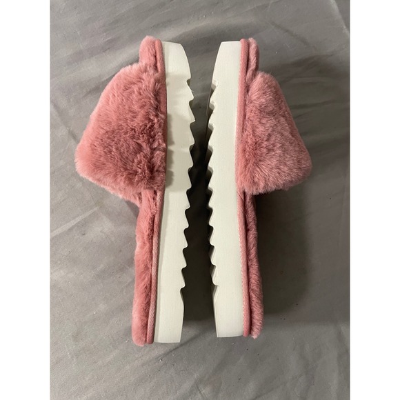 KOOLABURRA by UGG Furry Fuzzy Slides Slippers Pink Comfort Women's Size 9 - Picture 6 of 8
